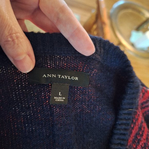 Plaid front cardigan Large Ann Taylor - Picture 5 of 6